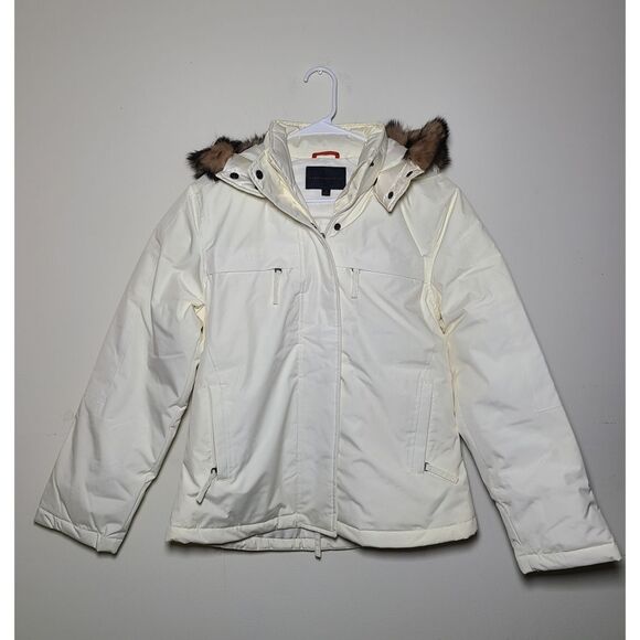 Banana Republic|White Hooded Down Winter Coat, SMALL - Picture 2 of 10